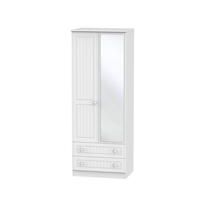 Welcome Furniture Warwick Tall 2ft6 2 Drawer Mirror Robe