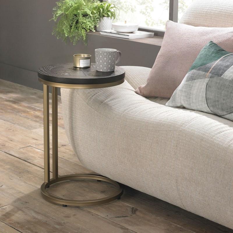 Bentley Designs Chevron Peppercorn Ash Sofa Table