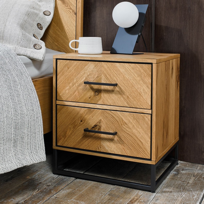 Bentley Designs Riva Oak 2 Drawer Nightstand