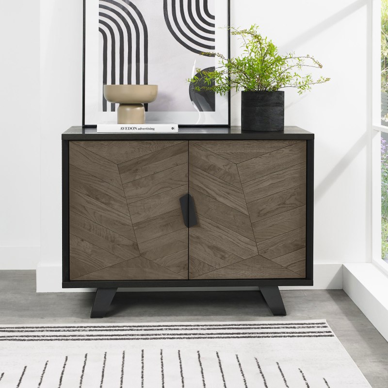 Bentley Designs Emerson Weathered Oak & Peppercorn Wide Sideboard