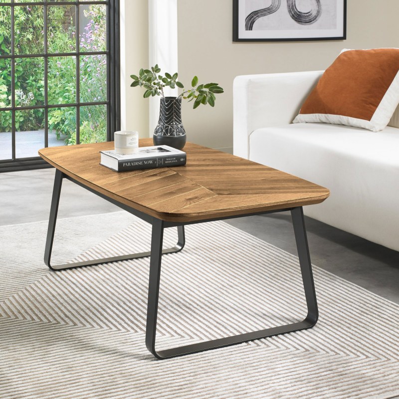 Bentley Designs Emerson Rustic Oak & Peppercorn Coffee Table