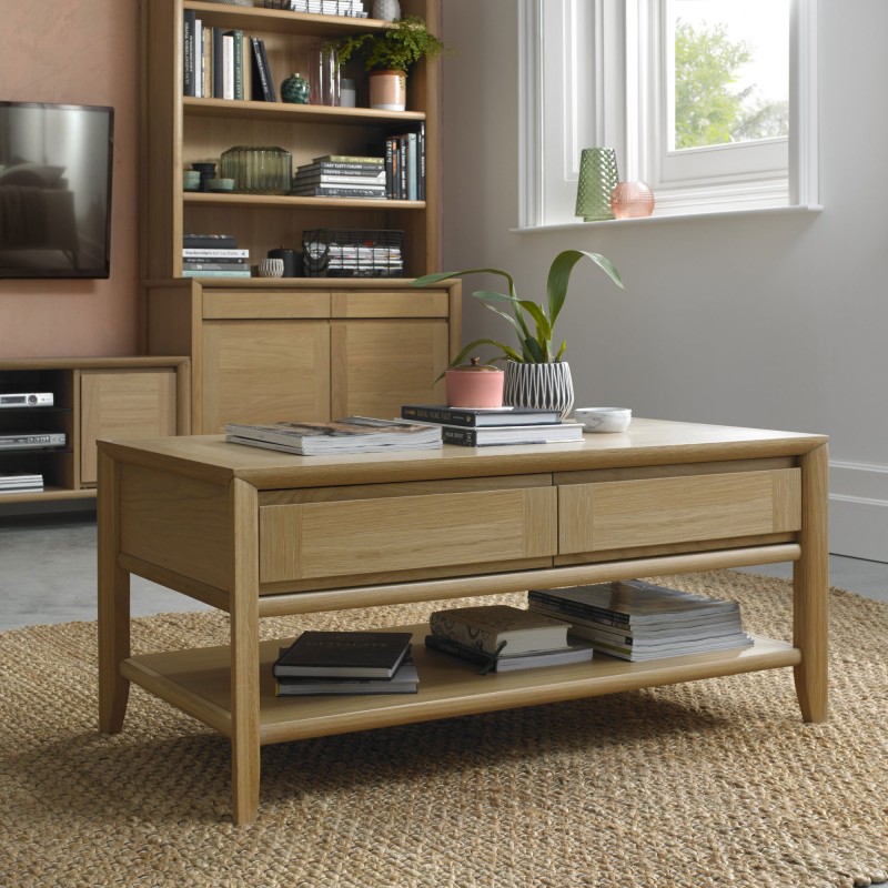 Bentley Designs Bergen Oak Coffee Table with Drawer