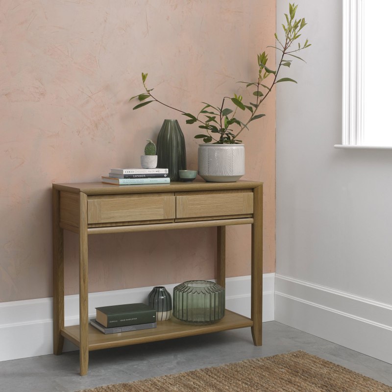 Bentley Designs Bergen Oak Console Table with Drawer