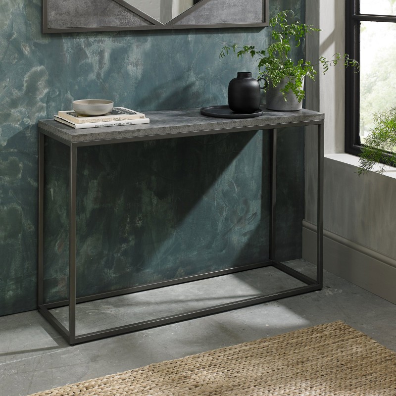 Bentley Designs Renzo Zinc Dark Grey Console Table