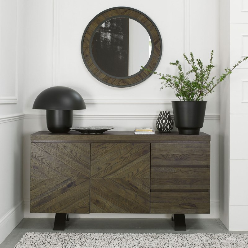 Bentley Designs Ellipse Fumed Oak Wide Sideboard