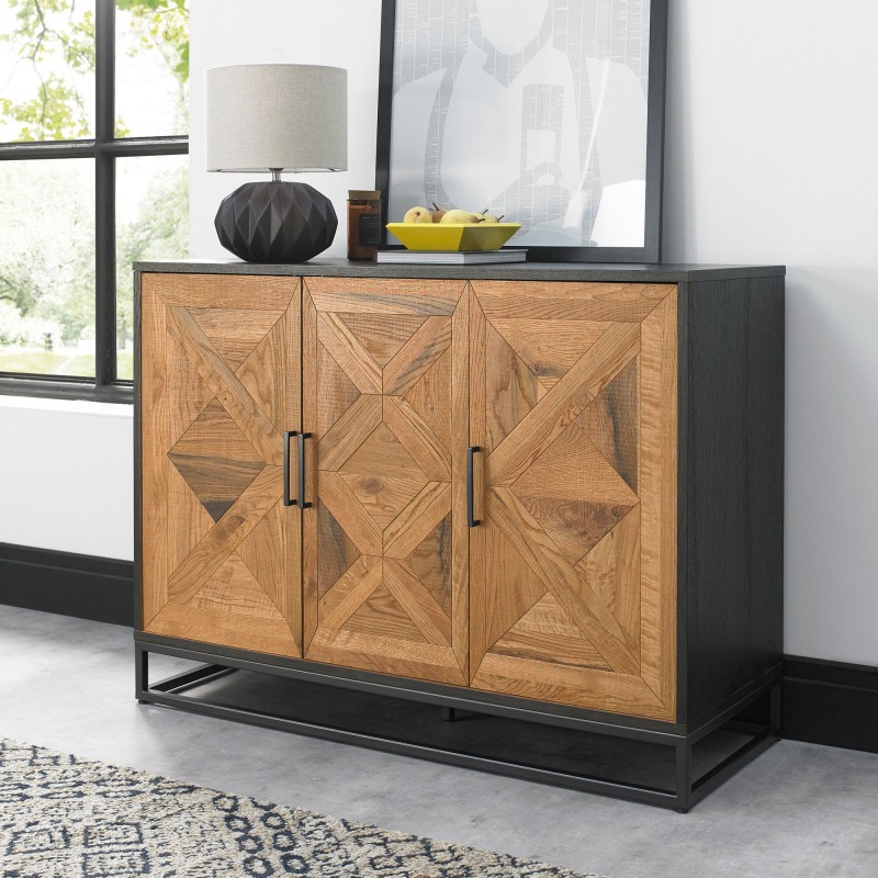 Bentley Designs Indus Rustic Oak Peppercorn Narrow Sideboard