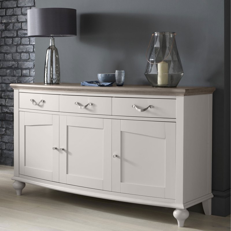 Bentley Designs Montreux Washed Oak and Soft Grey Wide Sideboard