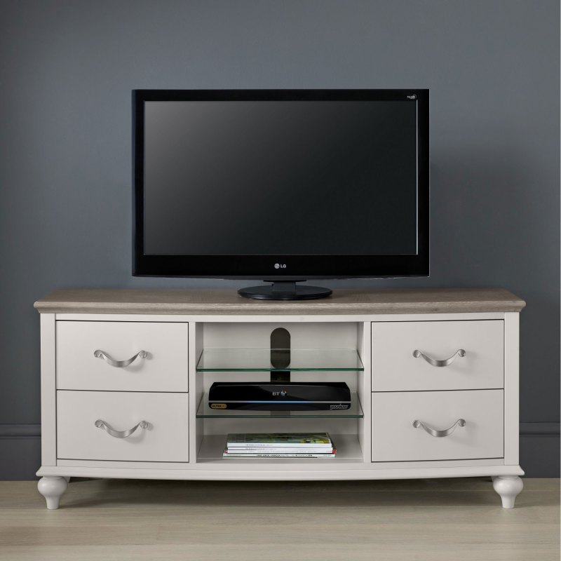 Bentley Designs Montreux Washed Oak and Soft Grey Entertainment Unit