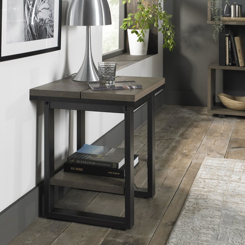 Bentley Designs Tivoli Weathered Oak Lamp Table