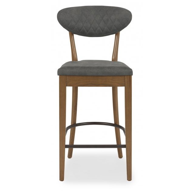 Bentley Designs Ellipse Rustic Oak Upholstered Bar Stool (Pair)