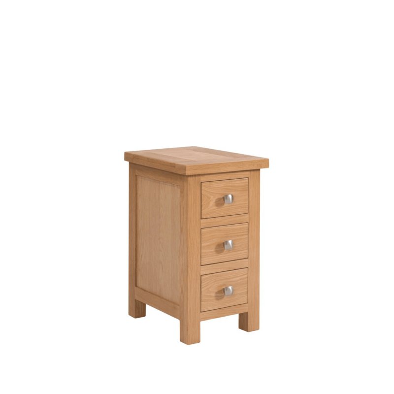 H Collection Arundel Light Oak 3 Draw Compact Bedside