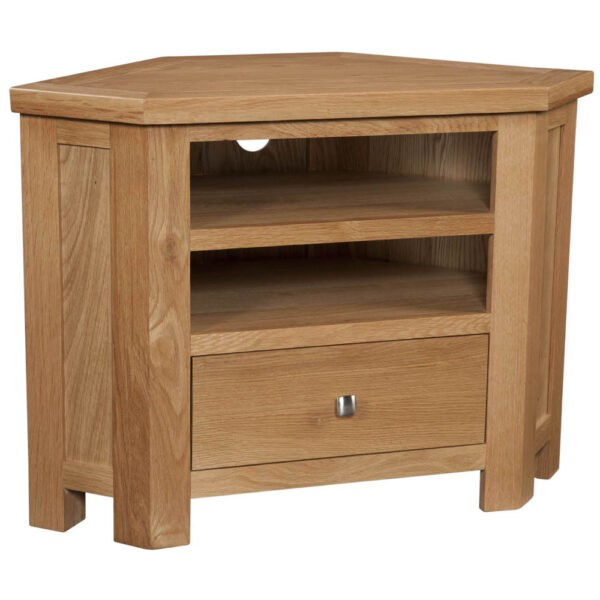 H Collection Arundel Light Oak Corner TV Unit