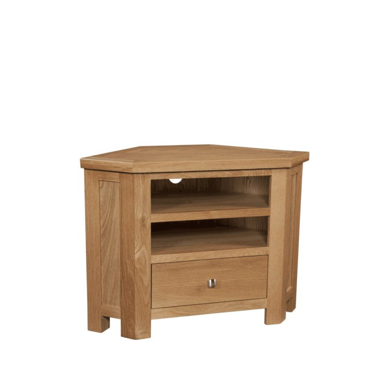 H Collection Arundel Light Oak Corner TV Unit