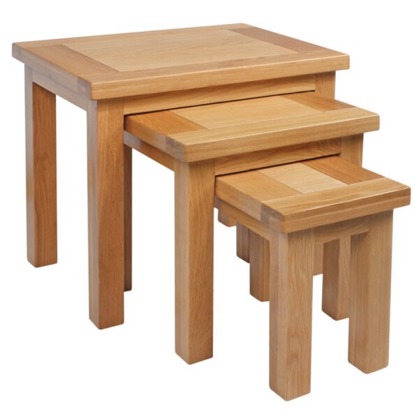 H Collection Arundel Light Oak Nest Of Tables