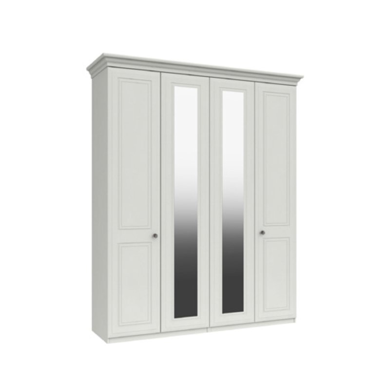 H Collection Horton Tall 4 Door Robe with 2 Mirrors