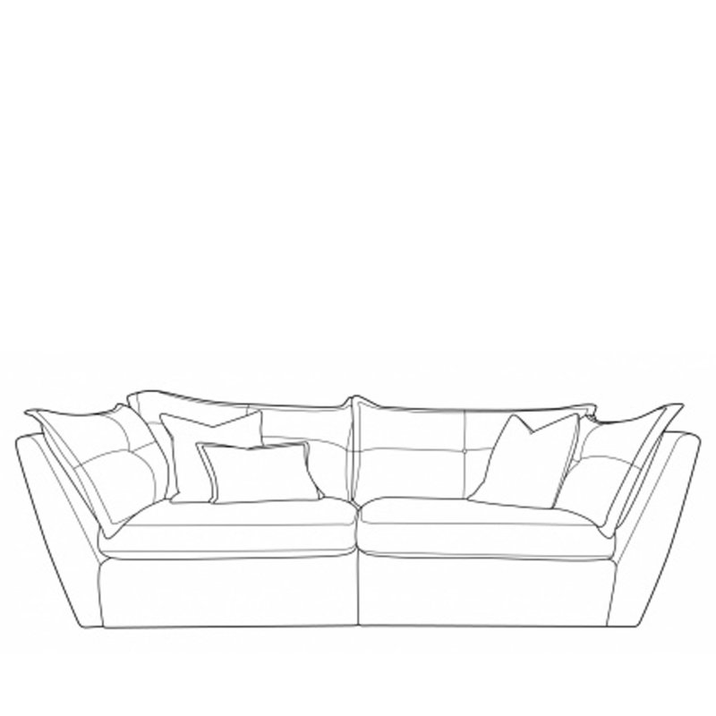 H Collection Mason 4 Seater Sofa in Fabric