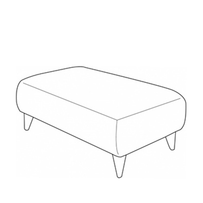 H Collection Large Footstool in Fabric