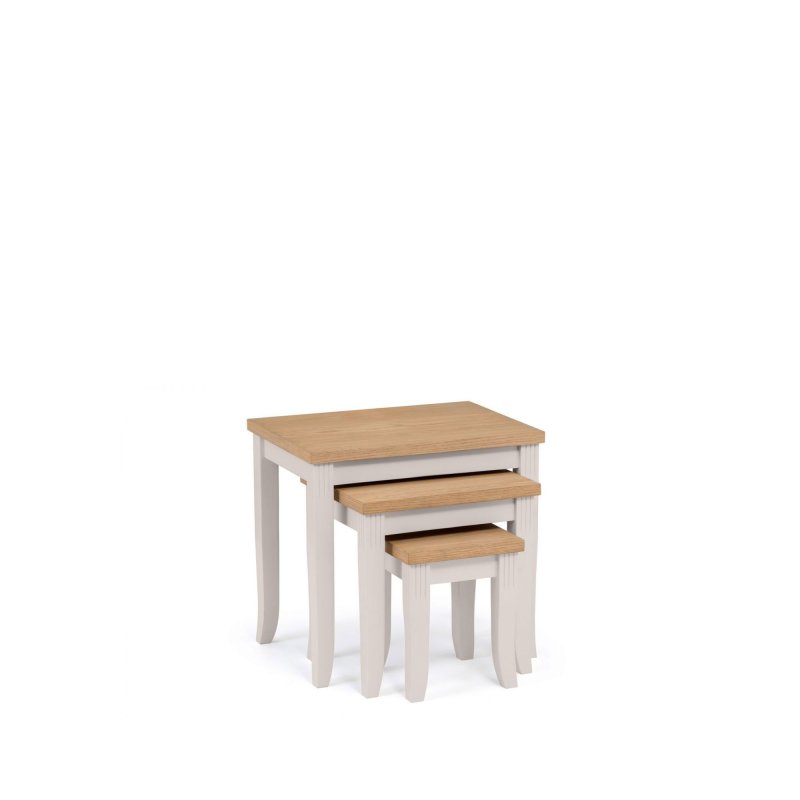 H Collection Hadspen Nest of Tables Oak and Elephant Grey