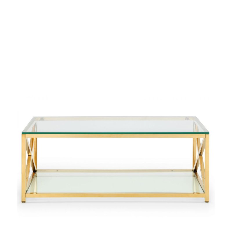 H Collection Kilver Console Table - Gold