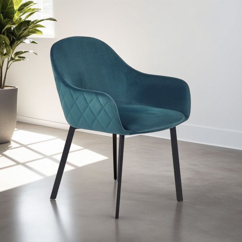 H Collection Bistro Chair in Teal Fabric