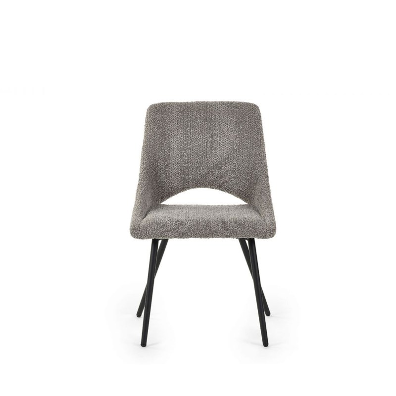 H Collection Bistro Chair in Boucle Grey Fabric