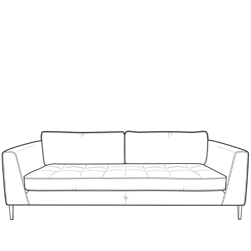 H Collection Finn Large Sofa Rec Foam