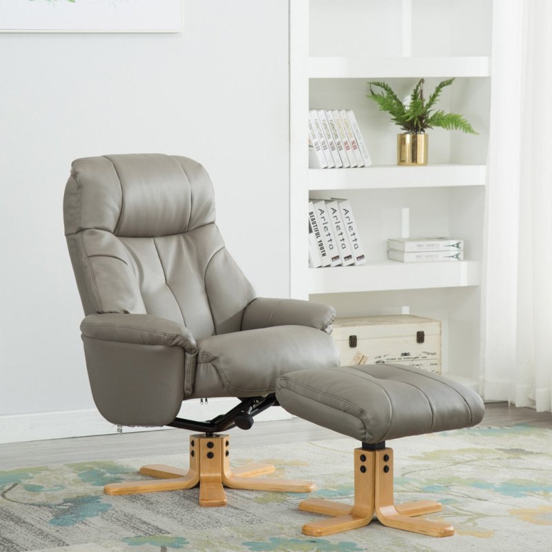 H Collection Elodie Swivel Recliner in Fabric