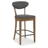 Bentley Designs Ellipse Rustic Oak Upholstered Bar Stool (Pair)