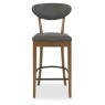 Bentley Designs Ellipse Rustic Oak Upholstered Bar Stool (Pair)