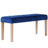 H Collection Balmoral Ashbury Small Velvet Dining Bench 90Cm In Ocean