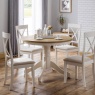 H Collection Hadspen Pedelstal Dining Table Oak and Ivory