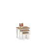 H Collection Hadspen Nest of Tables Oak and Ivory