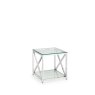 H Collection Kilver Lamp Table - Silver