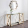 H Collection Kilver Console Table - Gold