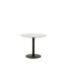 Bistro III 100cm Round White Marble and Black Base Table