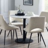 Bistro III 80cm Round White Marble and Black Base Table