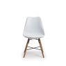H Collection Bistro Chair with White Seat and Oak Legs
