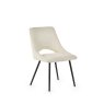 H Collection Bistro Chair in Boucle Ivory Fabric